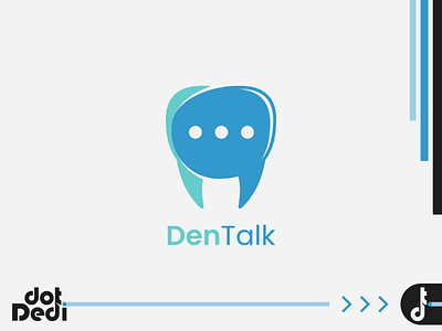 DenTalk Logo branding chat dental dentist design dual meaning graphic design logo logo design talk tooth vector