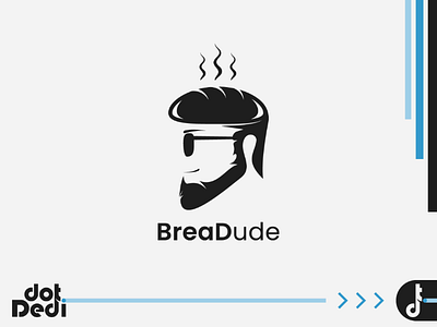 BreaDude Logo branding bread creative logo dual meaning dude guy logo logo design vector
