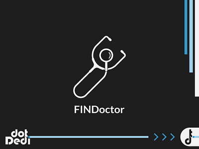 FINDoctor Logo branding doctor dual meaning logo logo design magnifying glass search stethoscope vector