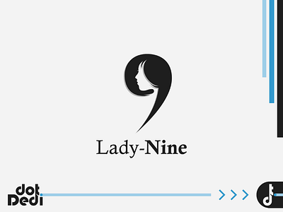 Lady-Nine (9) Logo creative dual meaning lady logo logo design negative space nine number nine silhouette vector