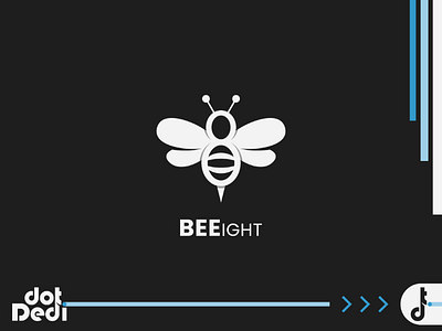 BEEight (8) Logo animal bee design dual meaning eight logo logo design number vector
