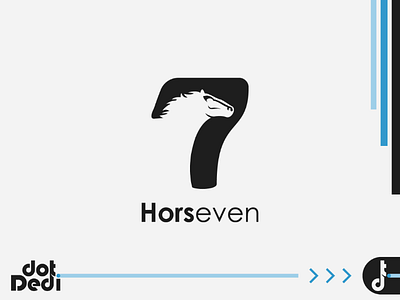 HORSeven Logo animal dual meaning horse logo logo design negative space number seven