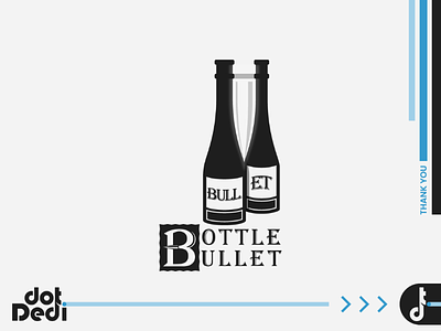 Bottle Bullet black white bottle bullet design double meaning drinks dual meaning logo negative space