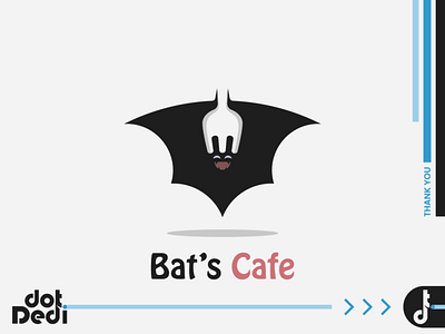 Bat s Cafe Logo animal bat branding creative double meaning dual meaning food fork logo logo design restaurant