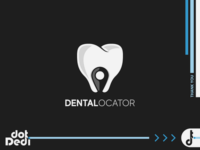 DentaLocator Logo creative dental dental clinic dental logo dentist dentistry double meaning dual meaning location pin locations logo logo design tooth
