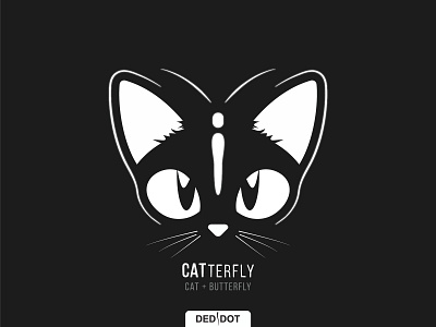 Catterfly animal branding butterfly cat combination design dual meaning illustration logo