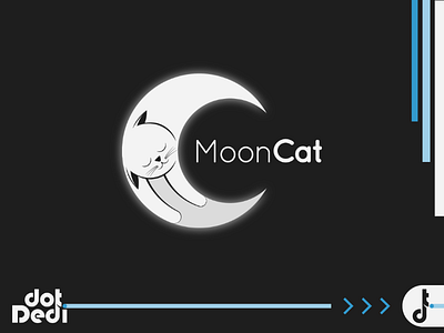 🌕 MoonCat 🐈 cat crescent dual meaning logo logo concept logo idea logomark moon sleep