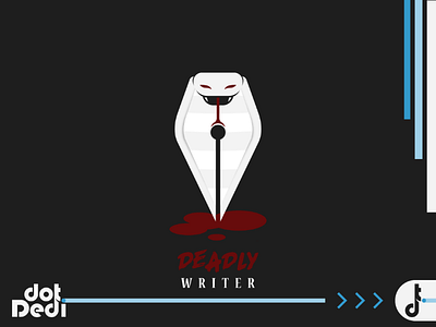 Deadly Writer cobra dangerous deadly design dual meaning logo pen snake vector write writer