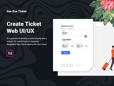 Free Dev Bus Ticket Web UI branding concept design devdesign download free freebie freebies grid minimal studio ticket trendy typography ui ux web application website