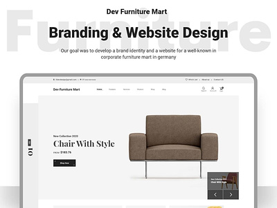 Dev Furniture eCommerce Website UI Download branding corporate design devdesign ecommerce modern xd