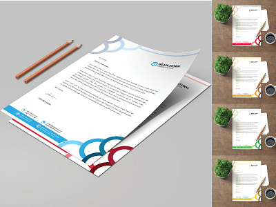 Corporate Letterhead awesome blue branding corporate green letterhead modern orange red simple yellow