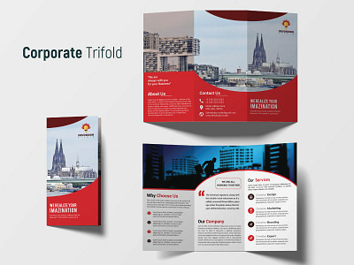 Corporate Trifold Brochure blue brochure business corporate exclusive modern simple template trifold unique