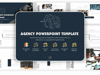 PowerPoint Agency Template [PPTX] analysis business charts company corporate creative design gallery infographic marketing media minimal modern powerpoint ppt pptx presentation slides templates timeline