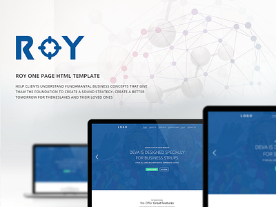 Roy One Page HTML Template awesome bootstrap business charity company corporate dev devdesign devdesign.studio education event landing magazine marketing modern multipurpose parallax portfolio startup template