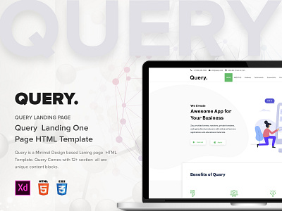 Query Landing HTML Template bootstrap business company corporate devdesign devdesign.studio event html landing magazine marketing multipurpose parallax portfolio psd to html startup studio ui ux webdesign