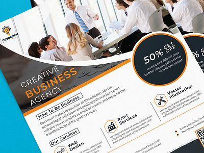 Corporate Business Agency Flyer agency artistic business corporate design devdesign devdesign.studio flyer illustrator logo modern multimedia print