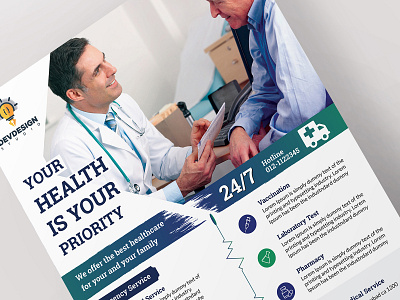 Modern Medical & Healthcare Flyer clinic clinic flyer dental dental care dentist design devdesign devdesign.studio doctor emergency equipment fitness flyer health hospital flyer illustrator medicine pharmacy flyer photoshop professional