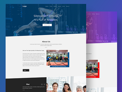 Free Yoga/Gym Landing page ui adobe illustrator adobe xd awesome branding business corporate exclusive modern simple ui ui design ux ux design xd