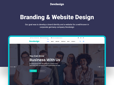 Free Devdesign Landing Page Ui adobe xd bootstrap brand design branding clean creative design devdeisng studio download free freebie freebies landing page marketing modern ui uidesign uiuxdesign website design xd