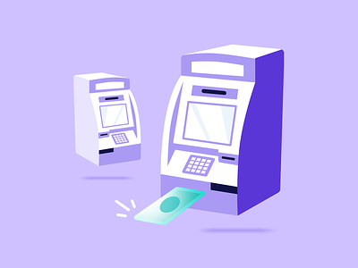 Super cute ATM 🏧 2d adobe cute design digital art finance flat flat design hanateh illustration minimal money paysend purple simple sketch vector vector art