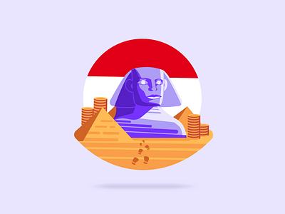 Great Sphinx of Giza 👣 2d adobe app blog character design egypt fintech flat design hanateh illustration money paysend pyramid simple transfer ui design vector