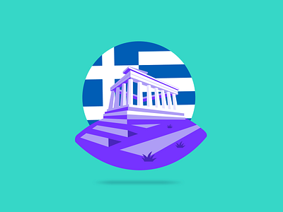 ⚡Temple of Zeus ⚡ 2d adobe design fintech flag flat design greece hanateh illustration money transfer paysend simple sketch app temple ui design vector zeus
