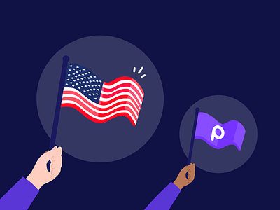 Launched in the US 🇺🇸 app blog post design finance fintech flag flat design hanateh illustration money transfer paysend simple ui design usa vector