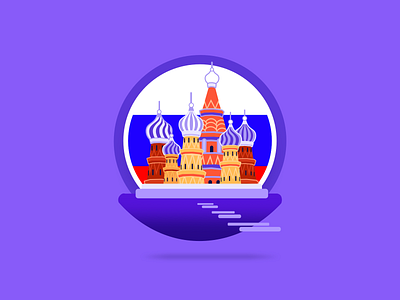 Privet Moscow! 🇷🇺 2d adobe app blog post country design fintech flat design hanateh illustration money transfer moscow paysend russia simple ui design vector