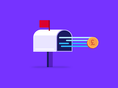 Money with the Post 📬 2d cute design finance fintech flat design hanateh illustration money money transfer paysend post office simple ui design vector