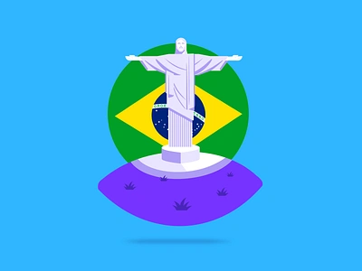 Rio de Janeiro 🇧🇷 2d app branding brazil christ design finance fintech flag flat design hanateh illustration money transfer paysend rio rio de janeiro simple statue ui design vector