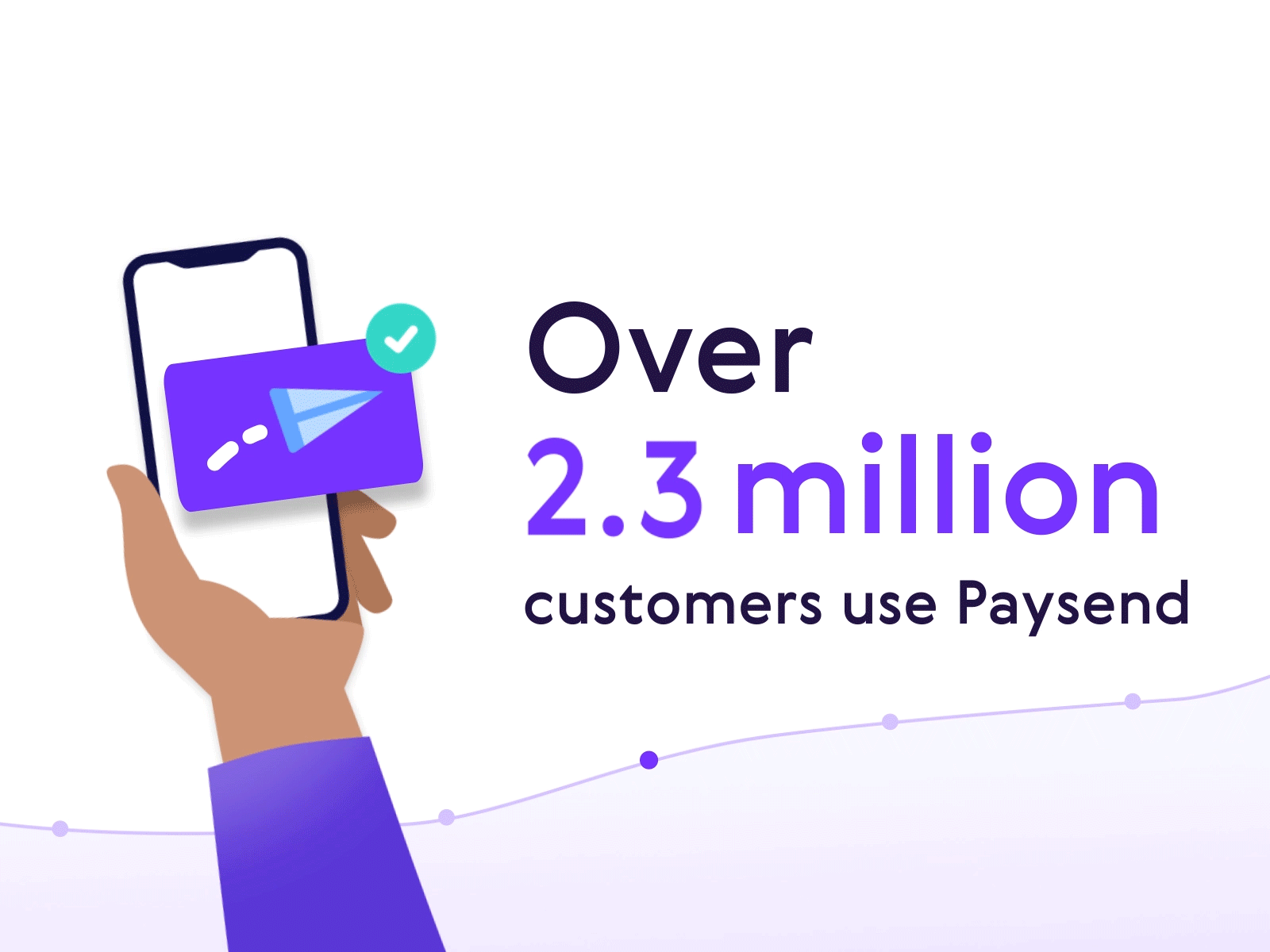 Over 2️⃣. 3️⃣million customers! 2d adobe aftereffects animation app character data finance fintech flat design hanateh illustration milestone money transfer paysend phone typography ui design user