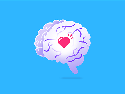 Mental health awareness 🧠 2d app awareness blog post brain cute design fintech flat design hanateh heart illustration mental health money transfer paysend simple ui design vector