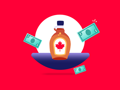 Happy Canada Day! 🇨🇦 2d blog post canada design fintech flag flat design hanateh illustration maple syrup money transfer paysend simple ui