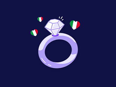 Get married in Italy! 🇮🇹💍 2d blog post design fintech flat design hanateh illustration italy logo marriage money transfer paysend ring simple