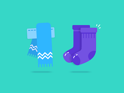 Staying warm this Mid Autumn! 🧣🧦 2d blog post clothing cute design fintech flat design hanateh illustration scarf simple sock vector design winer