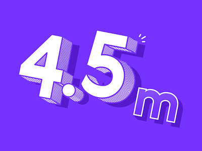4.5 million customers! 👥 🎉 2d achievement branding design fintech flat design hanateh illustration milestone paysend simple typography