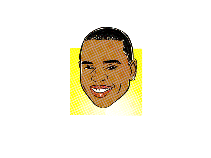 C Breezy Hair 2d adobe aftereffects animation character chrisbrown gif halftone hand drawn illustration motion rap rnb simple vector