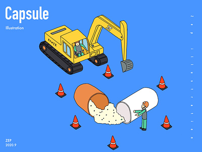 Capsule capsule design illustration