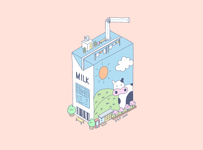 Milk design illustration procreate