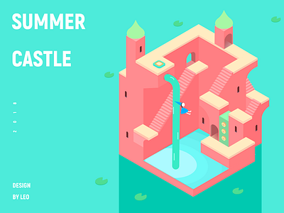 Summer Castle illustration，ps，summer