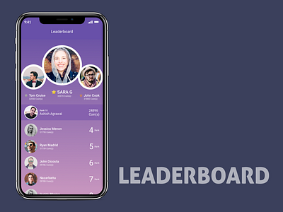 Leaderboard Design UI design interface leaderboard ranking ui ux