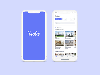 Frolic_Collaborative Trip Planning App app design icon logo minimal travel travel app trip planner ui ux uxdesign uxui vector