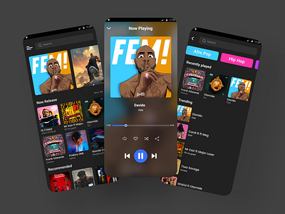 Gbedu Music App Exploration afro clean dark ui figma media mobile modern music music app player playlist song sound