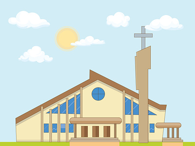 Church Building Illustration adobe anglican building church design figma hymns illustration religion structure vector