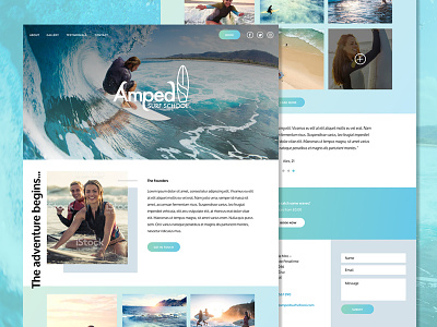 Amped Surf School design logo design photoshop sketch ui ux web design