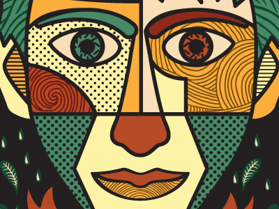 3 men 1 face face pattern geometric foster the people graphic illustration