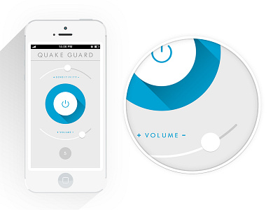 Quake App / Flat Design app apple button flat interface ios iphone long shadow mobile slider ui ux