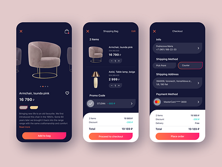 Online Shop App by Maria Mekhonoshina on Dribbble