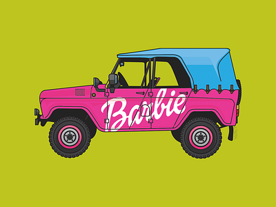 UAZ 469 - Barbie edition barbie design illustration redesign uaz vector
