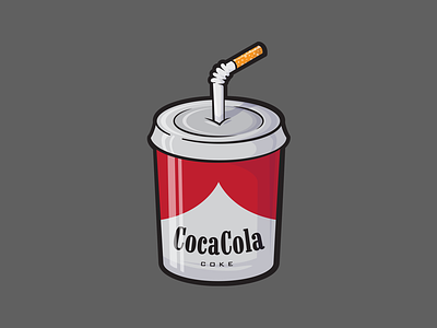 COKE - SMOKE cigarette cocacola cola design illustration marlboro redesign smoke smoking softdrink vector